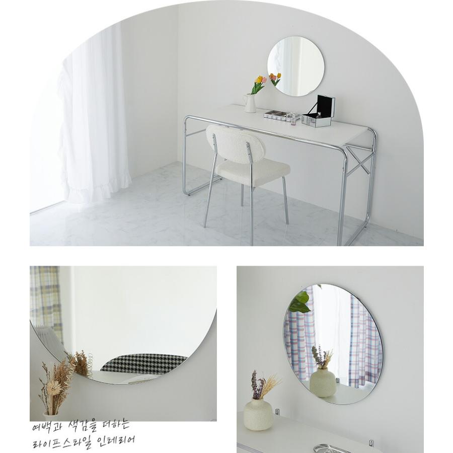 壁掛けミラー 50cm 円形 シルバー ウォールミラー ルナ ラウンド サークル 鏡 おしゃれ 韓国インテリア 北欧 一人暮らし 玄関 リビング 寝室 | ブランド登録なし | 01