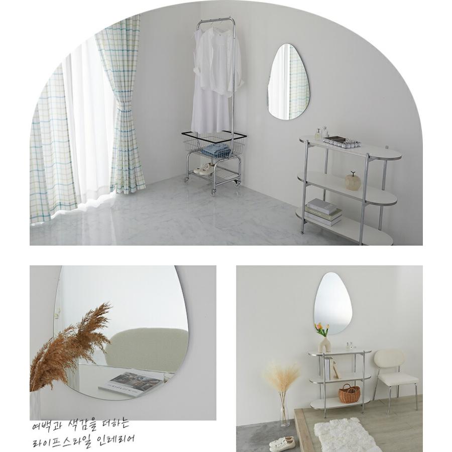 壁掛けミラー 50x75cm 円形 シルバー ドロップ型 ティアラ ウォールミラー ラウンド サークル 鏡 おしゃれ 韓国インテリア 北欧 一人暮らし 玄関 リビング 寝室 | ブランド登録なし | 01