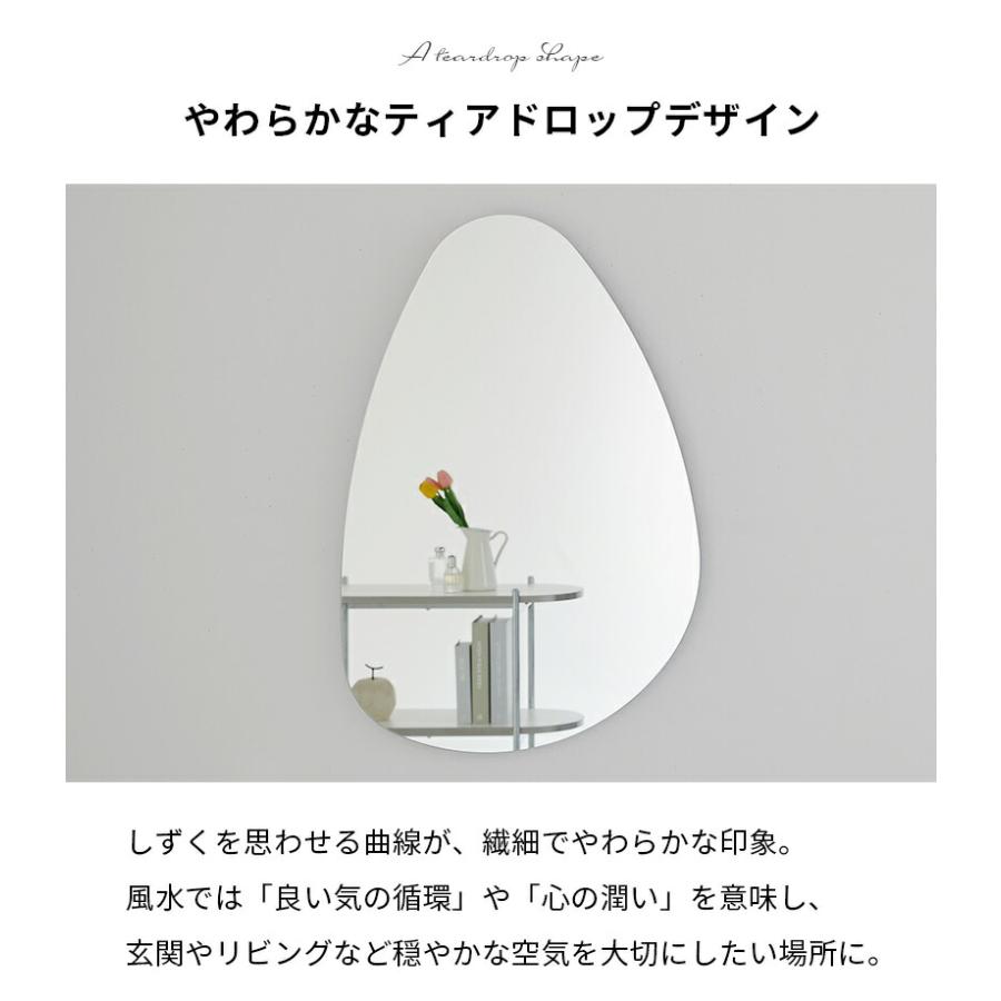 壁掛けミラー 50x75cm 円形 シルバー ドロップ型 ティアラ ウォールミラー ラウンド サークル 鏡 おしゃれ 韓国インテリア 北欧 一人暮らし 玄関 リビング 寝室 | ブランド登録なし | 02
