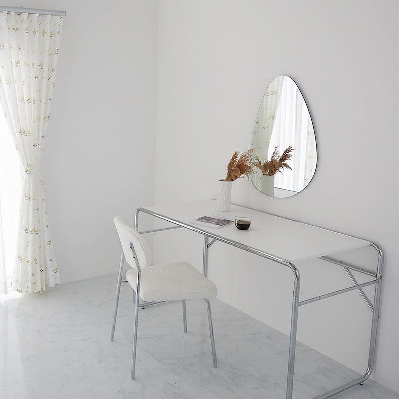 壁掛けミラー 50x75cm 円形 シルバー ドロップ型 ティアラ ウォールミラー ラウンド サークル 鏡 おしゃれ 韓国インテリア 北欧 一人暮らし 玄関 リビング 寝室 | ブランド登録なし | 06