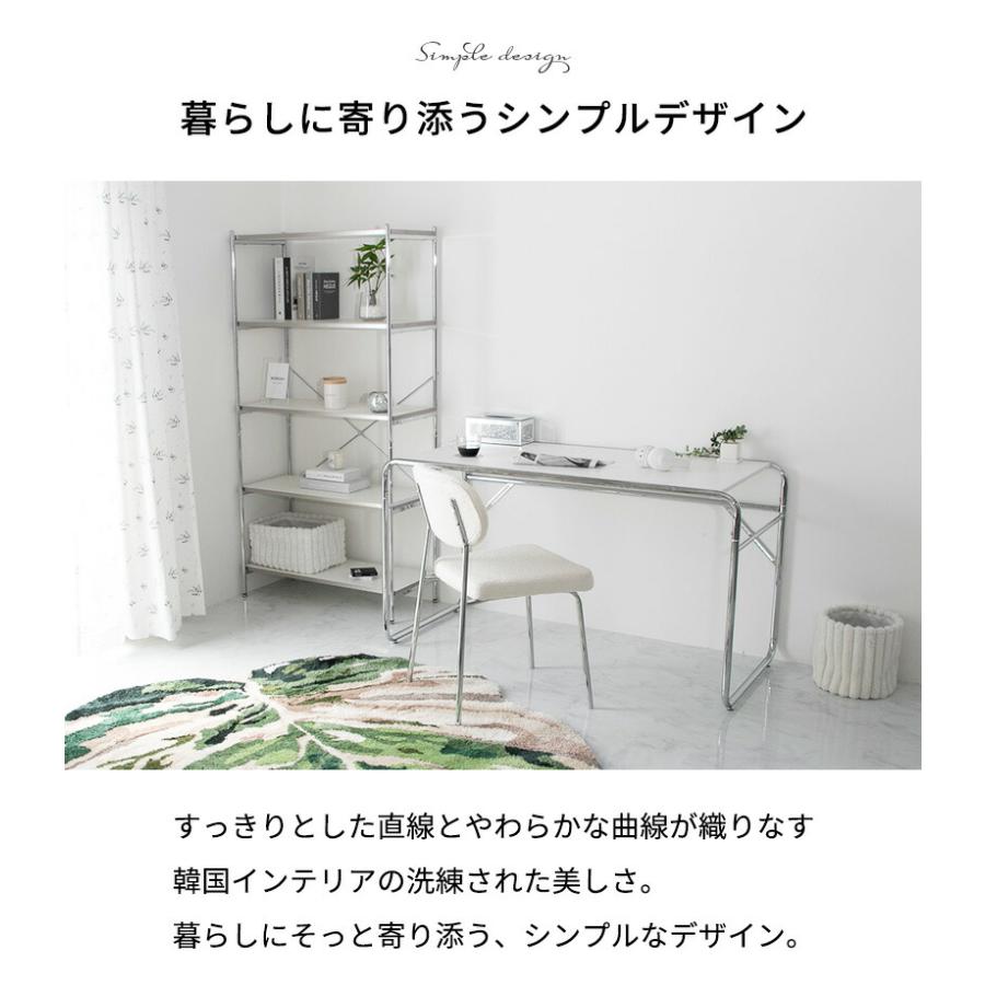 オープンラック 5段 80x38x161cm ホワイト バーン 白家具 棚 おしゃれ 北欧 韓国インテリア 姫系 スチールフレーム シルバー 飾り棚 ディスプレイ 見せる収納 リの画像