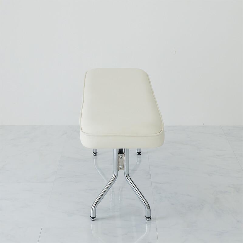 ダイニングベンチ 幅105cm ホワイト トリム 長椅子 ロングチェア 二人掛け 金属フレーム シルバー PUレザー 合皮 おしゃれ 白家具 韓国インテリア 北欧 かわいい | ブランド登録なし | 13