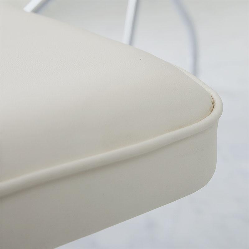 ダイニングベンチ 幅105cm ホワイト トリム 長椅子 ロングチェア 二人掛け 金属フレーム シルバー PUレザー 合皮 おしゃれ 白家具 韓国インテリア 北欧 かわいい | ブランド登録なし | 09