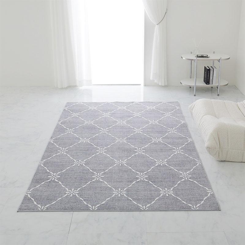 ラグ カーペット 130x190cm グレー ラグマット 洗濯機対応 洗える ウォッシャブル おしゃれ ホットカーペットカバー すべり止め 一人暮らし 総柄 ノーラ 長方形 | ブランド登録なし | 06