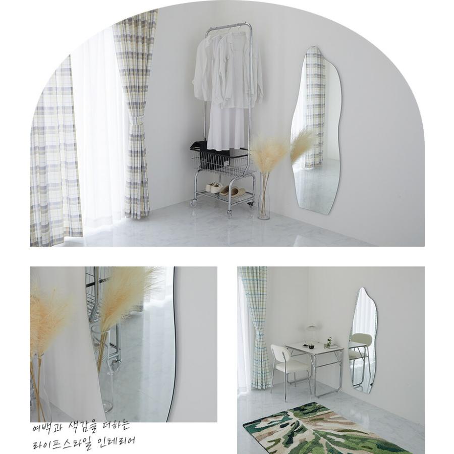 ミラー 50x150cm フロストスタンドセット 姿見 スタンドミラー 壁掛け 全身ミラー ドルフィン 全身鏡 おしゃれ かわいい 雲形 楕円 韓国インテリア 北欧 ポップ | ブランド登録なし | 01