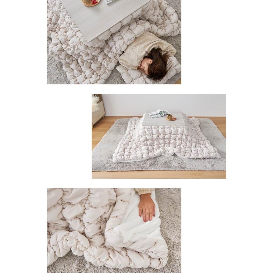 ぽこぽこキルティング こたつ布団 190x190cm アイボリー おしゃれ かわいい 立体的 北欧 姫系 フェミニン 韓国インテリア 女の子 一人暮らし ホワイト系 | ブランド登録なし | 12