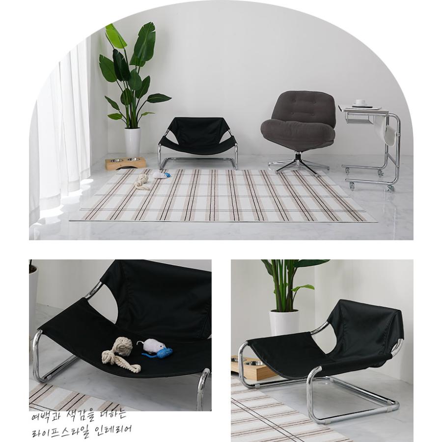 ペットベッド 75x59x45cm ブラック PUレザー おしゃれ かわいい 金属フレーム シルバー 北欧 韓国インテリア ペット用ベッド ペットベット 犬 猫 | ブランド登録なし | 01