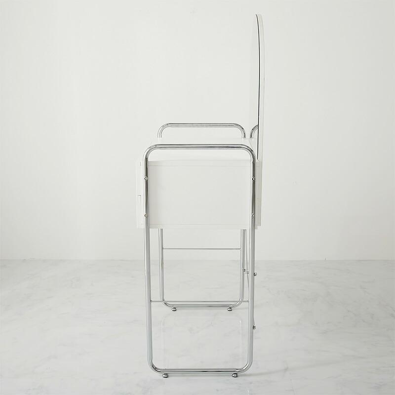 ドレッサー 幅64cm ホワイト 1面鏡 鏡台 コンパクト 省スペース コスメテーブル おしゃれ 北欧 金属フレーム シルバー 白家具 韓国インテリア デスク 一人暮らし | ブランド登録なし | 13