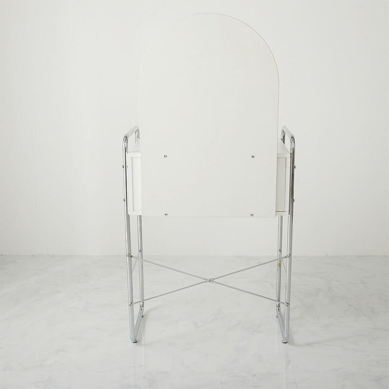 ドレッサー 幅64cm ホワイト 1面鏡 鏡台 コンパクト 省スペース コスメテーブル おしゃれ 北欧 金属フレーム シルバー 白家具 韓国インテリア デスク 一人暮らし | ブランド登録なし | 14