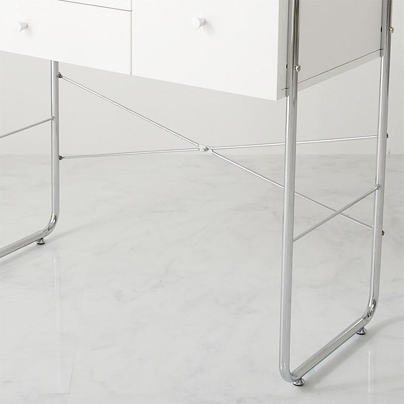 ドレッサー 幅84cm ホワイト 1面鏡 鏡台 コンパクト 省スペース コスメテーブル おしゃれ 北欧 金属フレーム シルバー 白家具 韓国インテリア デスク 一人暮らし | ブランド登録なし | 10