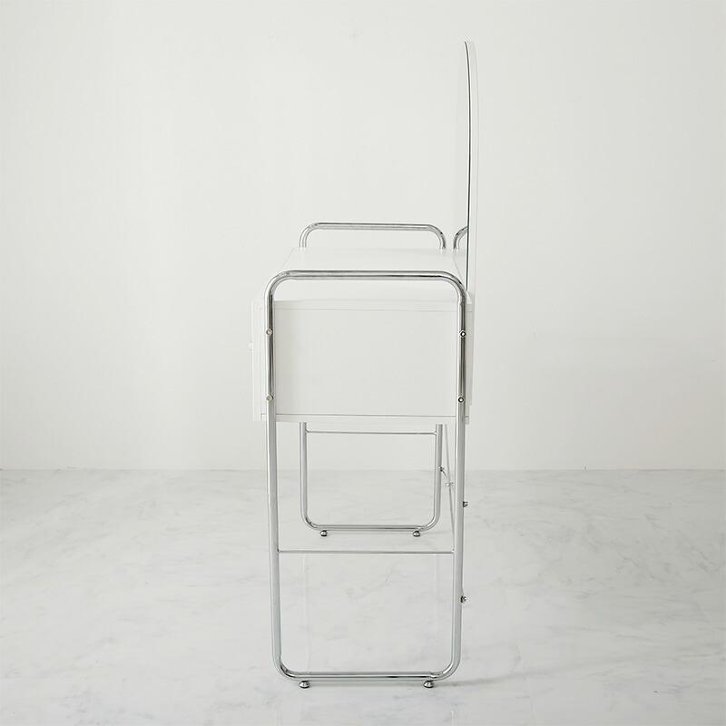 ドレッサー 幅84cm ホワイト 1面鏡 鏡台 コンパクト 省スペース コスメテーブル おしゃれ 北欧 金属フレーム シルバー 白家具 韓国インテリア デスク 一人暮らし | ブランド登録なし | 13