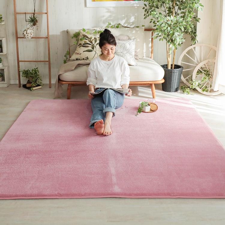 ソフル 130x190cm シュガーピンク ラグ マット リビングラグ すべり止め加工 洗える 撥水 低反発ウレタン オールシーズン ホットカーペット 床暖房 高級感 |  | 01