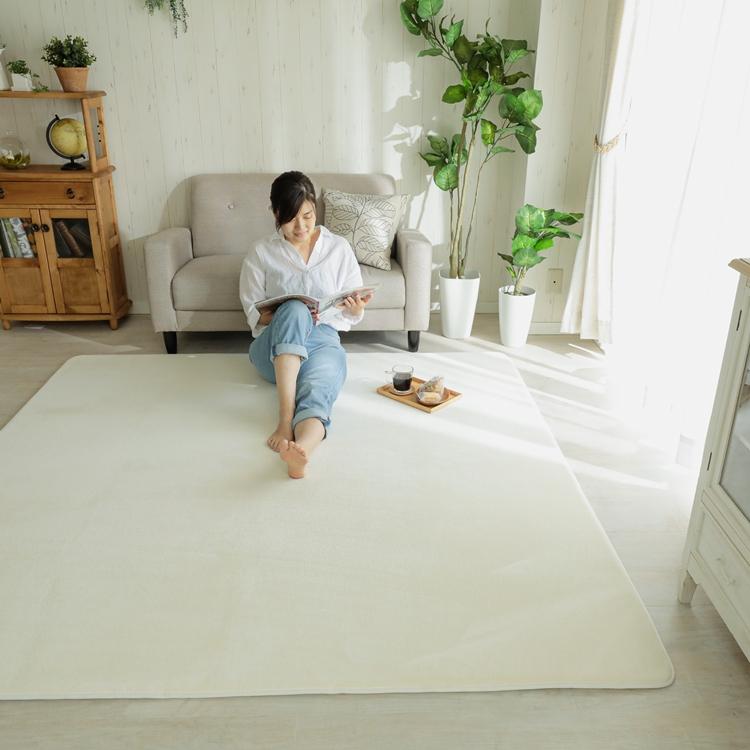 130x190cm ホリデープラス ホットミルク ラグ マット リビングラグ すべり止め加工 はっ水 撥水 洗える オールシーズン ホットカーペット 床暖房 高級感 |  | 01