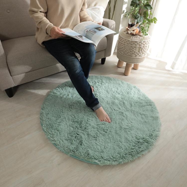 95cm円形 シフォン LGN ミントグリーン 洗える すべり止め オールシーズン ウレタン 抗菌防臭効果 おしゃれ レトロ モダン ホットカーペット 床暖房対応 |  | 02