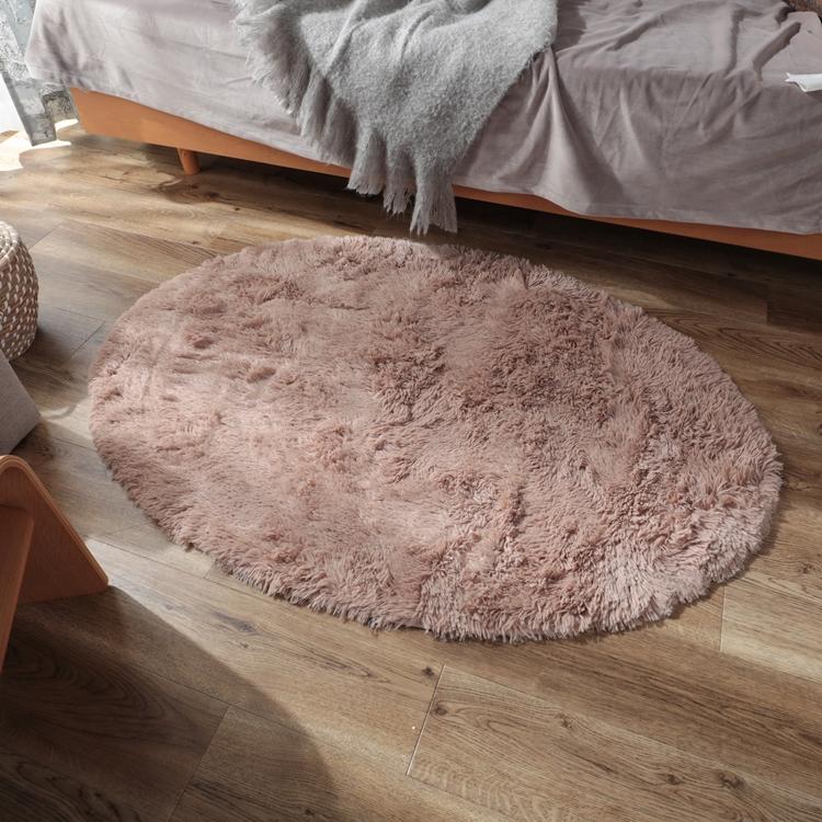 90x130cm シフォン (楕円形) BE ミルクティ 洗える すべり止め オールシーズン ウレタン 抗菌防臭効果 おしゃれ レトロ モダン ホットカーペット 床暖房対応 |  | 02