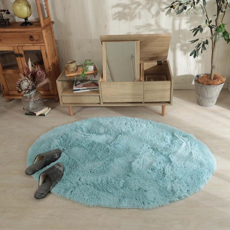 90x130cm シフォン (楕円形) LBL パステルブルー 洗える すべり止め オールシーズン ウレタン 抗菌防臭効果 おしゃれ モダン ホットカーペット 床暖房対応 |  | 01
