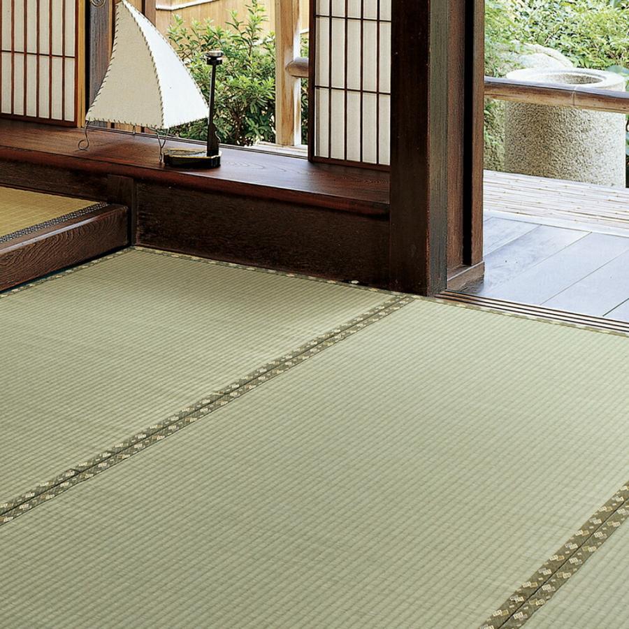 い草 純国産上敷 引目織 い草 畳上敷き 畳 い草 茣蓙 い草マット センターラグ リビングラグ マット 琥珀 江戸間6畳 約261×352cm カーペット 防カビ シンプル | 