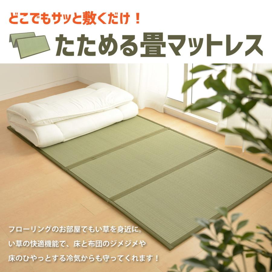 4つ折り畳マットレス 鞍馬 くらま シングル 約100×200×1.1cm い草 折りたたみマットレス 畳 コンパクト収納 ごろ寝マット 硬め オールシーズン シンプル |  | 01