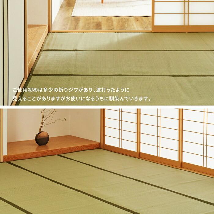 い草風 カーペット 洗える 36間 4.5帖 4.5畳 PP ラグ ビニール風 上敷き ござ 畳の保護 萩原 グリーン ブルー グレー ピンク おしゃれ レトロ 和モダン 和風 和 | ブランド登録なし | 08