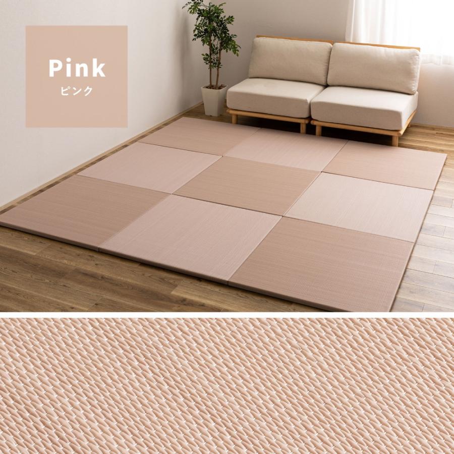 置き畳 6枚入り 約82×82×2.5cm 半畳 縁なし 滑り止め付き い草風 拭ける ベージュ/ブルー/グリーン/グレー/ピンク フロア畳 ユニット畳 PP おしゃれ 和モダン | ブランド登録なし | 13
