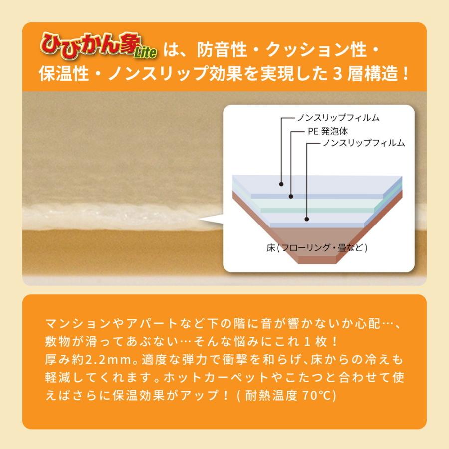 防音ノンスリップシート 防音マット 防音 滑り止め 保温 クッション性 約175×175cm ひびかん象 Lite 日本製 防音シート 滑り止めマット 滑り止めシート |  | 03