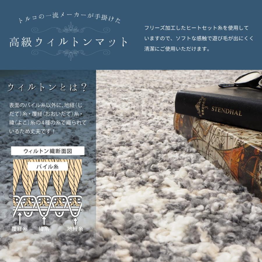 玄関マット ウィルトン織 マット 長毛 トルコ製 約80×150cm クィーン ラルム ふかふか 北欧 エレガント 室内 おしゃれ 玄関 ラグ マット 絨毯 エントランス |  | 02
