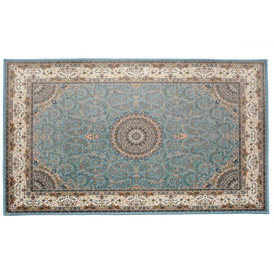 玄関マット 洗濯機OK 滑り止め 撥水加工付き 洗える オールシーズン 約70×120cm ターコイズ エレガント 室内 すべり止め 玄関 エントランス 絨毯 ラグ マット |  | 01