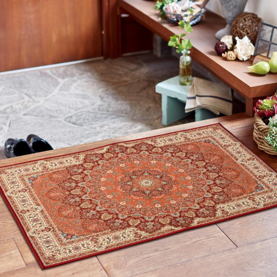 玄関マット 洗濯機OK 滑り止め 撥水加工付き 洗える オールシーズン 約60×90cm プリシア エレガント 室内 すべり止め 玄関 エントランス 絨毯 ラグ マット | 