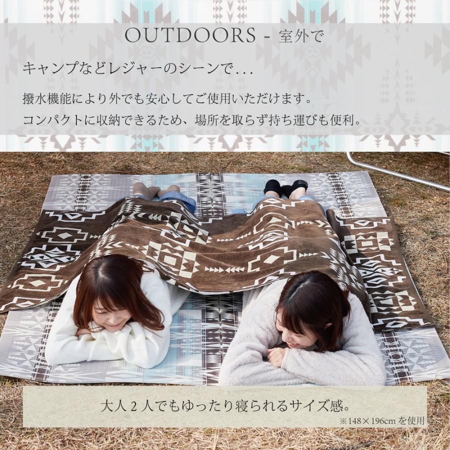 折りたたみ アウトドアマット エクスキリム 約118×176cm コンパクト収納 水拭きOK 洗える 撥水 両面 リビングマット ラグ マット  レジャーマット プレイマット |  | 04