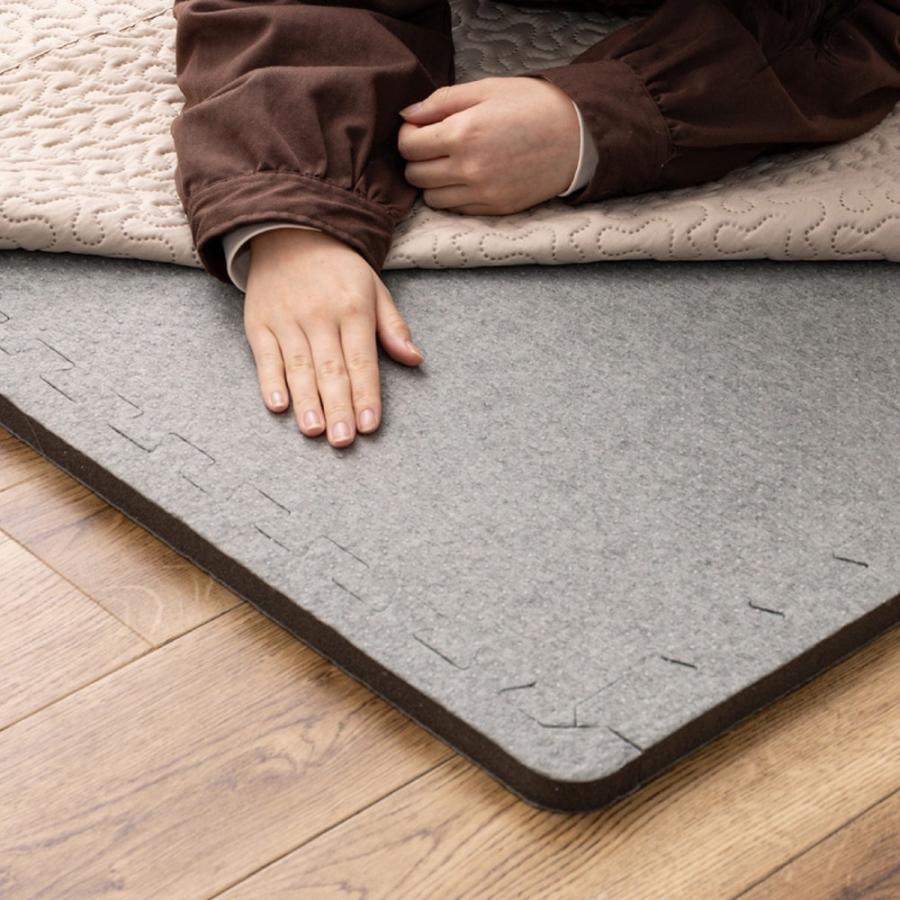 ジョイントアンダーラグ 約61×61cm 4枚セット フリーカット 厚み増し太郎 アツマシ ジョイント式 ジョイントマット 下敷き 防音 滑り止め ふかふか 厚手 低反発 | ブランド登録なし | 01