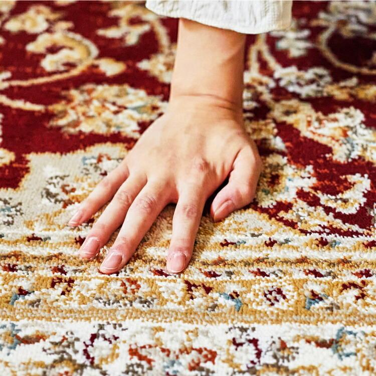 ウィルトンラグ バハレイヤ 約230×330cm ウィルトン織 カーペット エジプト製 オリエンタル クラシック ホットカーペット対応 床暖房対応 ベージュ レッド | ブランド登録なし | 11