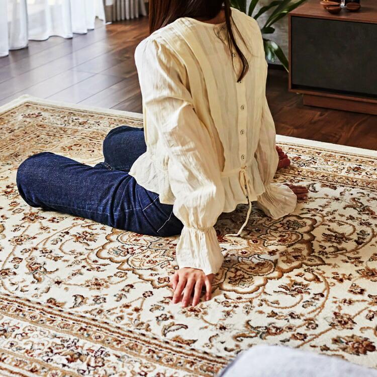 ウィルトンラグ バハレイヤ 約230×330cm ウィルトン織 カーペット エジプト製 オリエンタル クラシック ホットカーペット対応 床暖房対応 ベージュ レッド | ブランド登録なし | 08