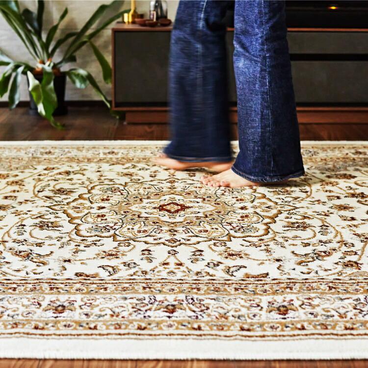 ウィルトンラグ バハレイヤ 約230×330cm ウィルトン織 カーペット エジプト製 オリエンタル クラシック ホットカーペット対応 床暖房対応 ベージュ レッド | ブランド登録なし | 09