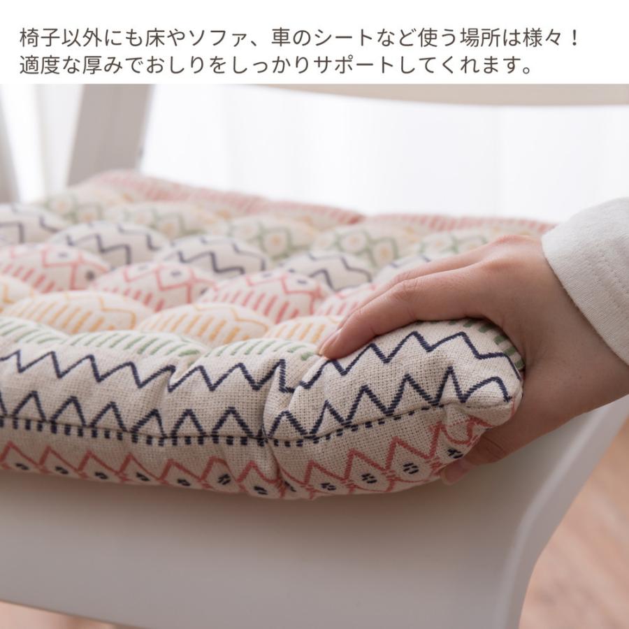 インド綿シートクッション ハシーナ 約40×40cm 座布団 チェアパッド 綿100％ コットン クッション おしゃれ 高級感 |  | 03