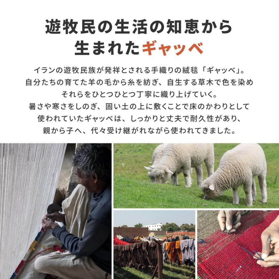 ギャッベ マット GABBEH A10 約45×75cm 長方形 タッセル付き アクセント オールシーズン ラグ カーペット かわいい  センターラグ  ホットカーペット 床暖房OK |  | 03