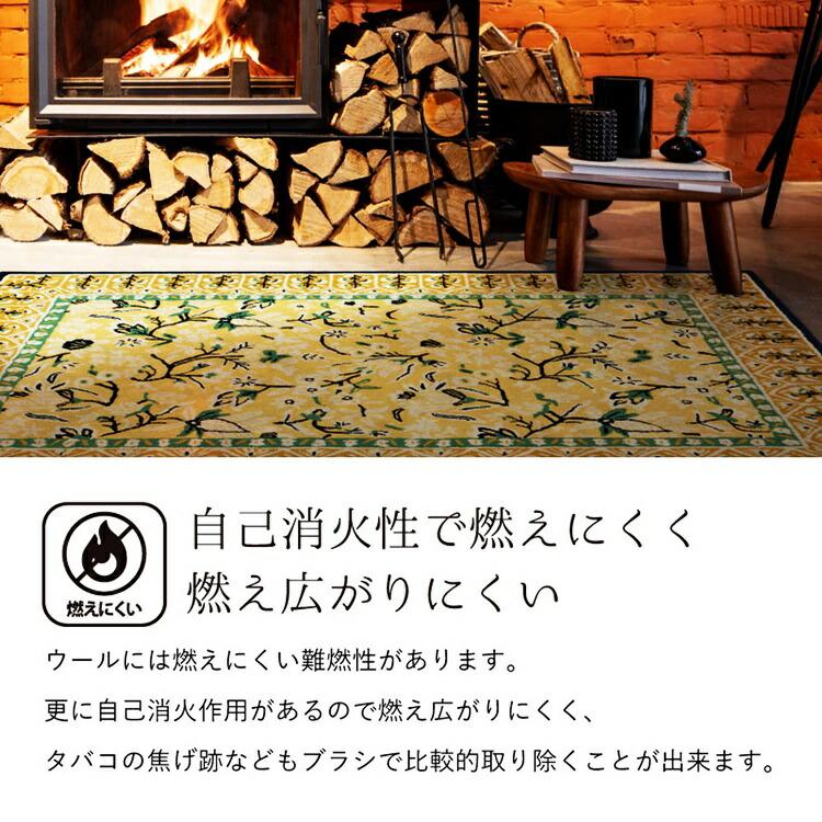 玄関マット 約50×80cm ウールマット ポタリー エントランスマット おしゃれ 北欧 レトロ 花柄 フラワー柄 インテリアマット 総柄 グリーン ネイビー イエロー | ブランド登録なし | 10