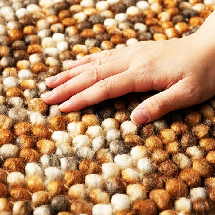 手織りマット 直径約35cm 円形 ポコポコ チェアパッド ウール100％ 座布団 ウールマット ハンドメイド カラフル 和風 おしゃれ かわいい 和モダン 和テイスト 敬 | ブランド登録なし | 05