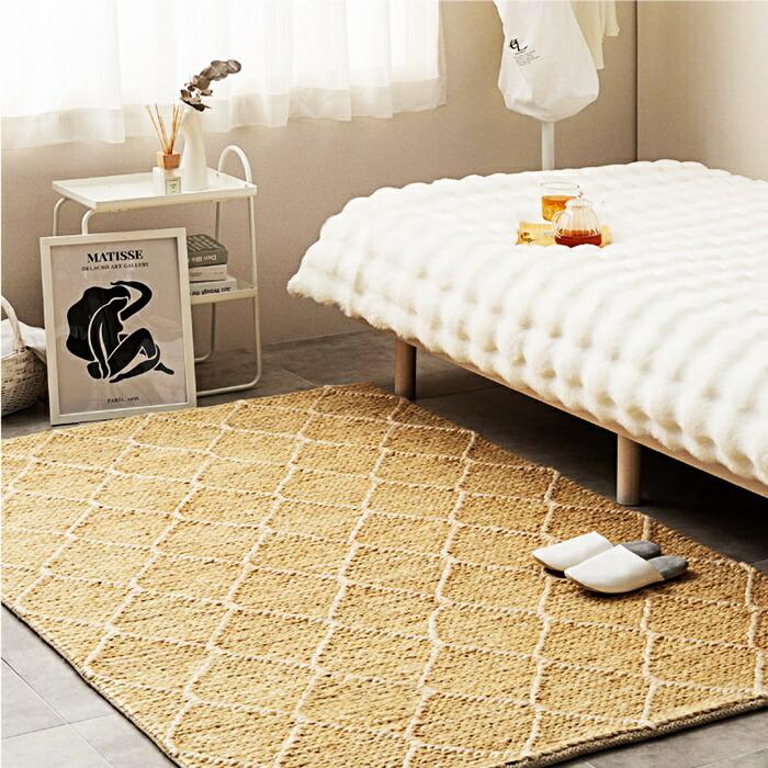 ジュートラグ トロン モロッカン 約120×180cm 黄麻 手織り ハンドメイド 小さめ アジアン ナチュラル インド製 ラグ カーペット ラグマット 和モダン レトロ ナ | ブランド登録なし | 03