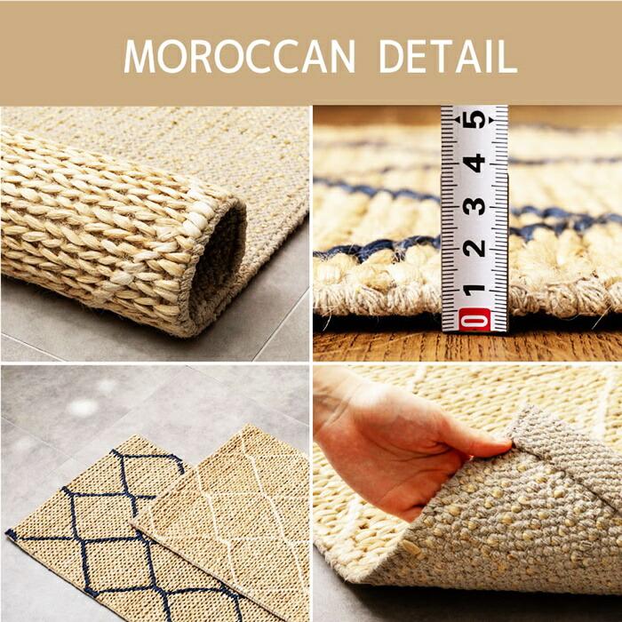 ジュートマット 約60×90cm トロン モロッカン 黄麻 手織り ハンドメイド インテリアマット インド製 玄関マット 和モダン レトロ ナチュラルテイスト アジアン | ブランド登録なし | 14