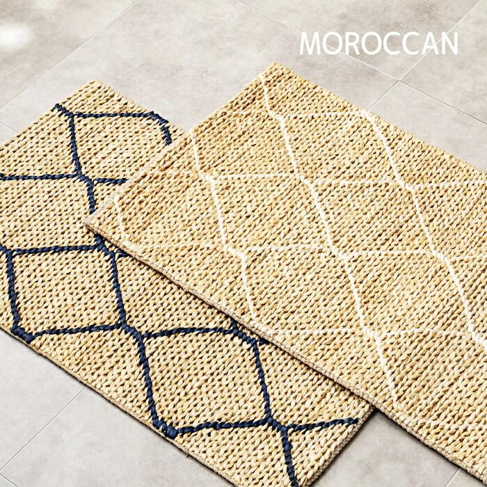 ジュートマット 約60×90cm トロン モロッカン 黄麻 手織り ハンドメイド インテリアマット インド製 玄関マット 和モダン レトロ ナチュラルテイスト アジアン | ブランド登録なし | 17