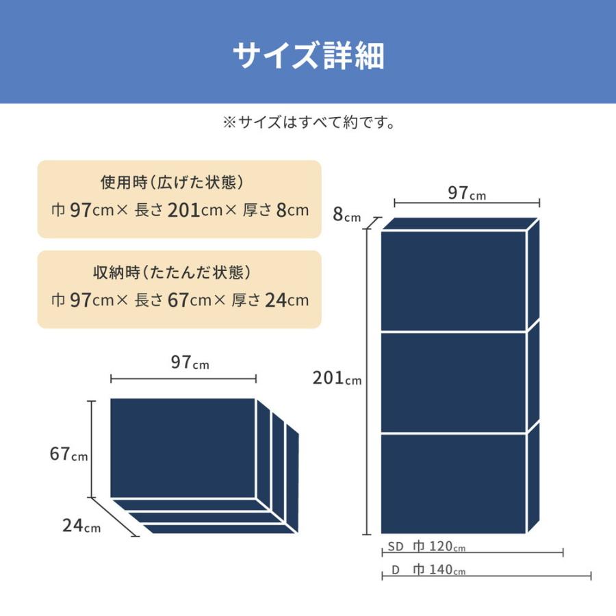 点で支えるマットレス シングル 約97×201×8cm シンプル ウレタンマットレス 折りたたみ コンパクト 軽量 日本製 おしゃれ |  | 09
