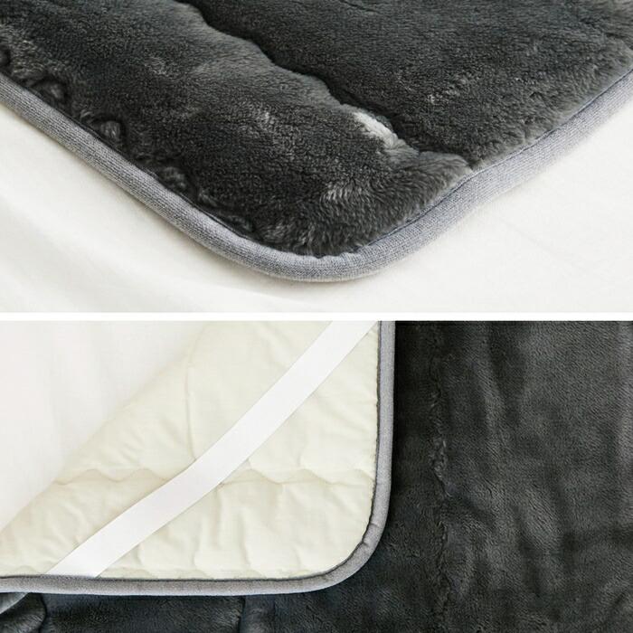 国産 アクリル敷きパッド ボリュームタイプ 約100×205cm シングル S 洗える 静電気防止 四方ゴム付き 厚手 ふっくら なめらか 日本製 ウォッシャブル 洗濯 ブラ | ブランド登録なし | 10