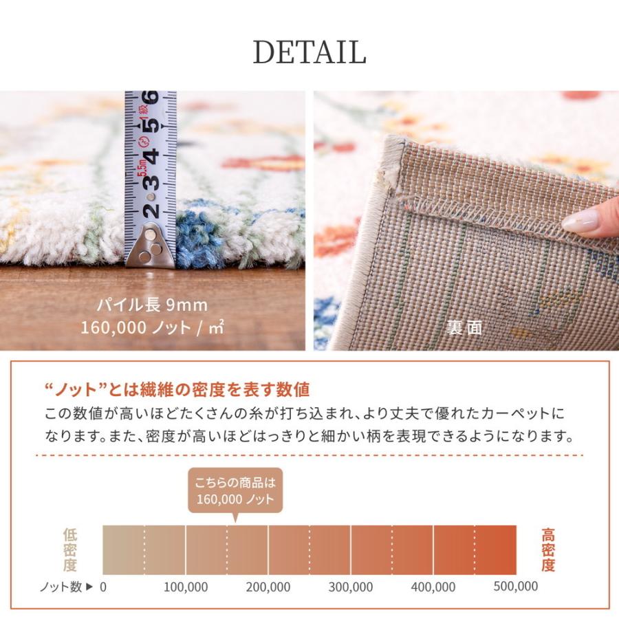ウィルトンラグ キューガーデン 約133×195cm 長方形 花柄 ウィルトン織り アクセント ラグ カーペット かわいい センターラグ ホットカーペット 床暖房OK |  | 05