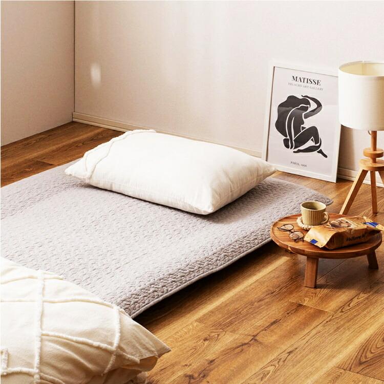 敷きパッド デコール 約100×205cm シングルサイズ S 敷きパット 敷パッド イブル キルティング 滑り止め付き ゴムなし ベージュ グレー アイボリー | ブランド登録なし | 11