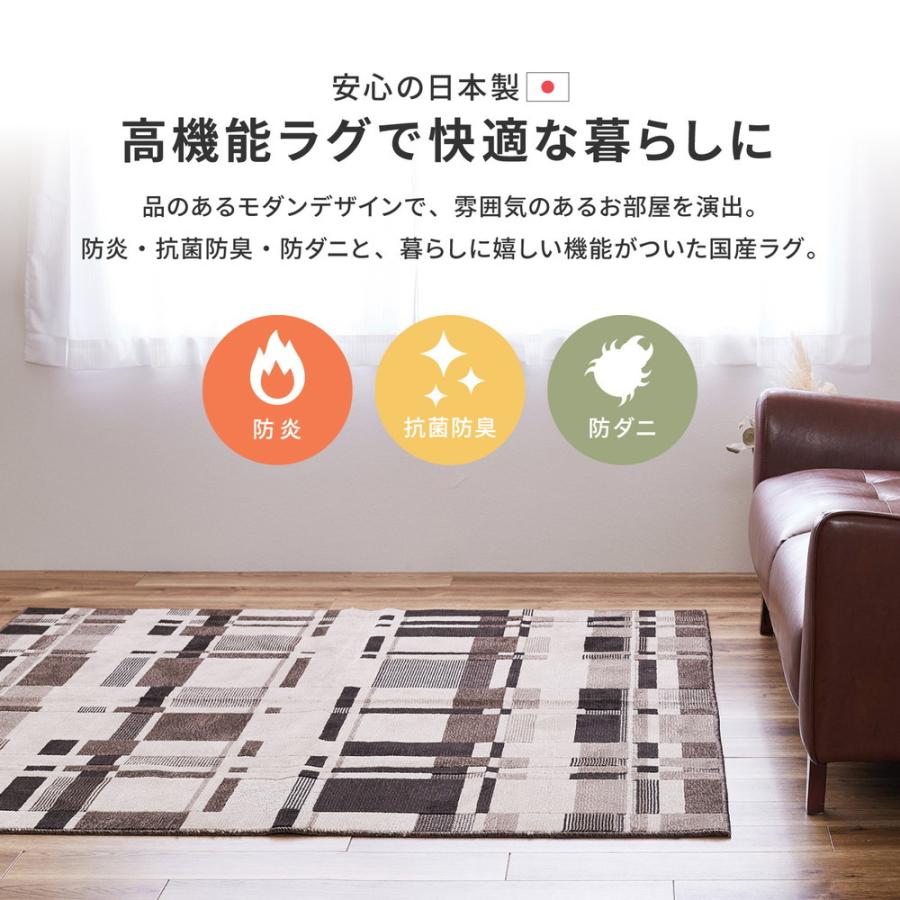 タフトラグ アラビカ 約130×190cm 長方形 防炎 抗菌防臭 防ダニ加工 ホットカーペット 床暖房OK 日本製 ラグ カーペット かわいい センターラグ |  | 02