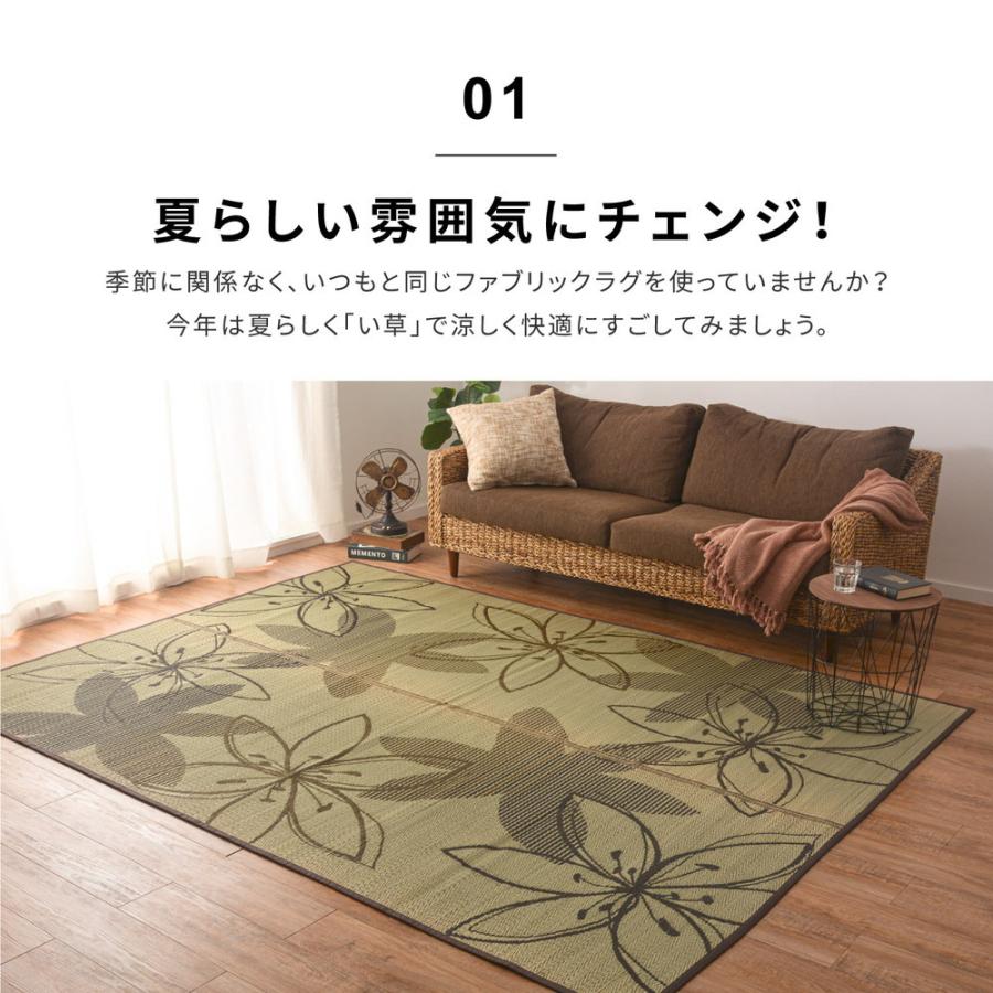 い草センターラグ 裏貼り フェアリー 約191×250cm 長方形 紋織 い草 畳上敷き 畳 い草 茣蓙 い草マット センターラグ リビングラグ マット カーペット シンプル |  | 02