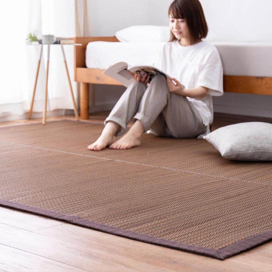 い草ラグ カーペット 裏貼有 畳上敷き 畳 茣蓙 い草マット 約191×191cm センターラグ  マット ラグマット 南風 アジアン カーペット 防カビ ナチュラル |  | 01