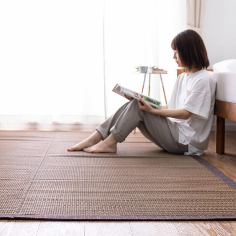 い草ラグ カーペット 裏貼有 畳上敷き 畳 茣蓙 い草マット 約191×240cm センターラグ  マット ラグマット 南風 アジアン カーペット 防カビ ナチュラル |  | 11