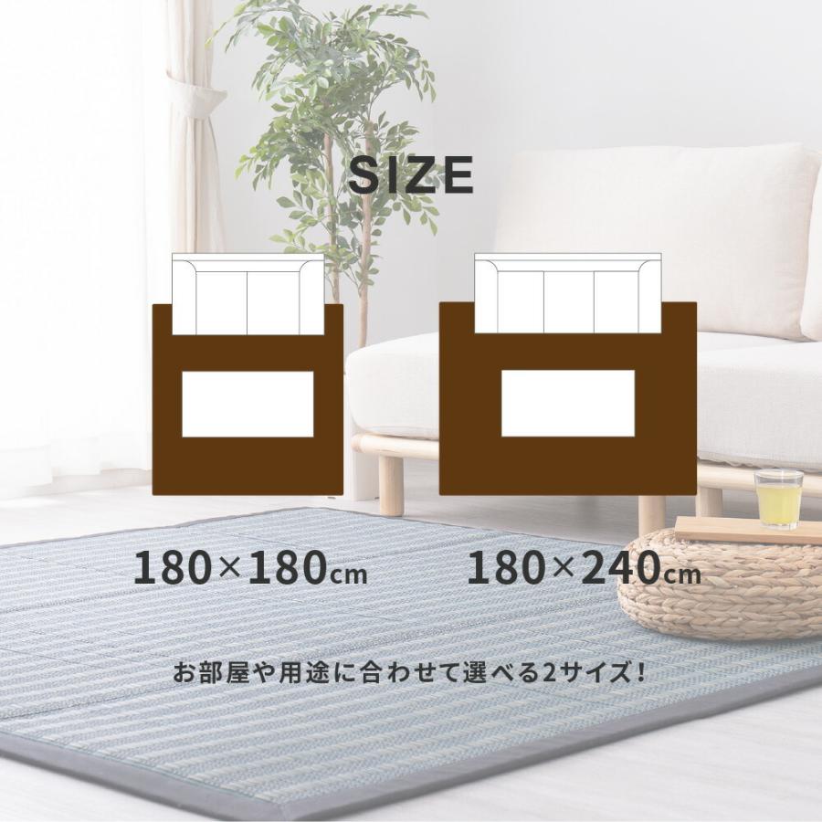 い草ラグ ウレタン入り コンパクト収納 裏貼有 防音 畳上敷き 畳 茣蓙 い草マット センターラグ  仙名 約180×180cm マット ラグマット カーペット 防カビ |  | 10