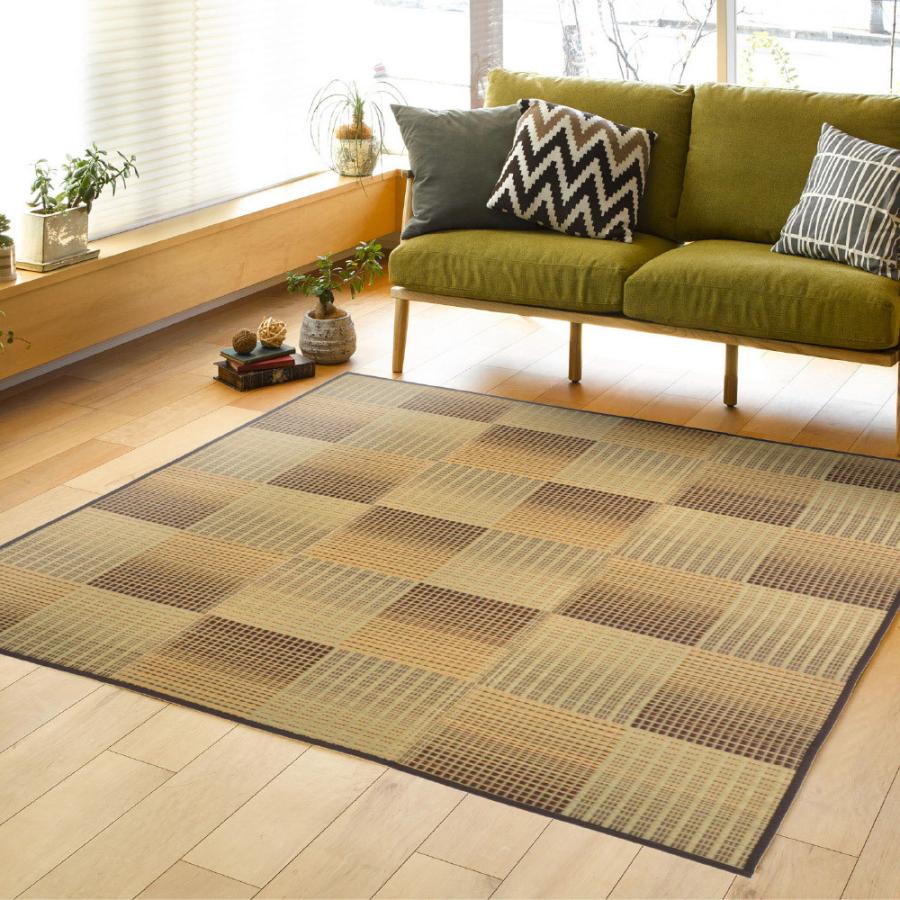 い草ふっくらラグ コンパクト収納 裏貼有 い草ラグ  畳上敷き 畳 い草 茣蓙 い草マット 約180×180cm クレパス ベージュ ラグマット カーペット 涼しさ ござ |  | 01